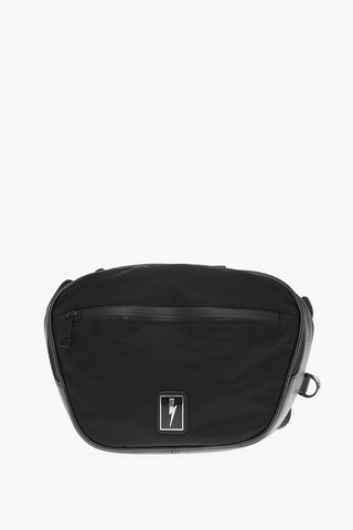 Nylon ENAMEL BADGE Bum Bag with Leather Details