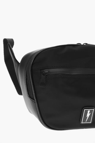 Nylon ENAMEL BADGE Bum Bag with Leather Details