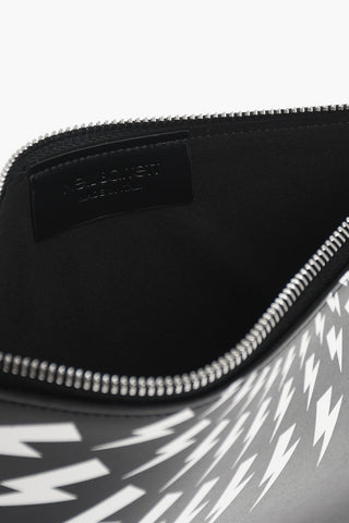 Pouch FAIR-ISLE THUNDERBOLT in Pelle con Chiusura Zip