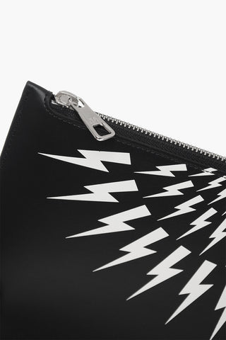 Pouch FAIR-ISLE THUNDERBOLT in Pelle con Chiusura Zip