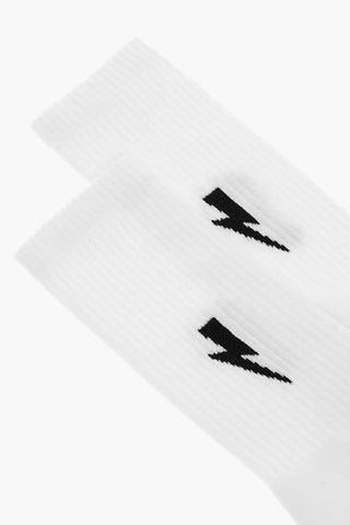 Calzini in Misto Cotone con Logo a Contrasto