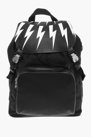 Nylon FAIR-ISLE THUNDERBOLT Backpack with Leather Details
