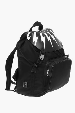 Nylon FAIR-ISLE THUNDERBOLT Backpack with Leather Details