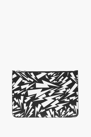 Leather Pouch with Embossed Print All Over
