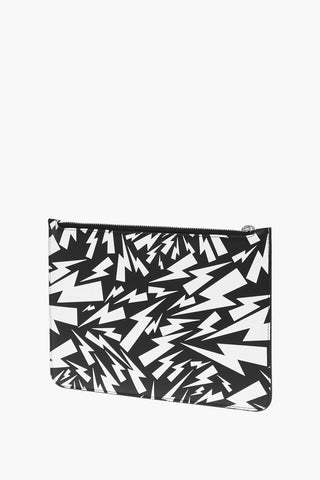 Leather Pouch with Embossed Print All Over