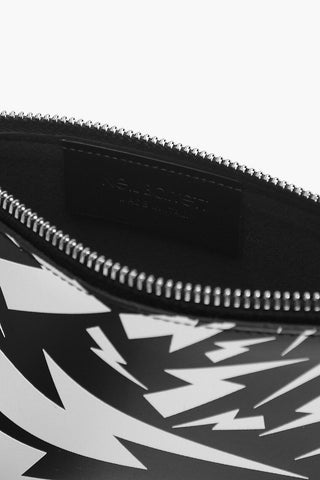 Leather Pouch with Embossed Print All Over
