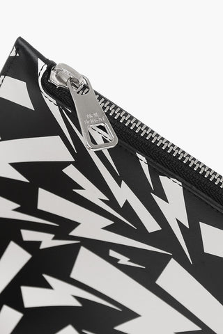Leather Pouch with Embossed Print All Over