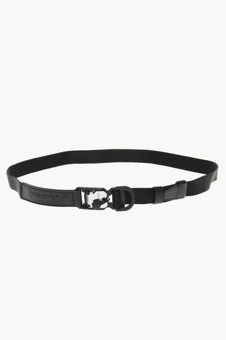 Nylon Belt with Leather Trims 25mm