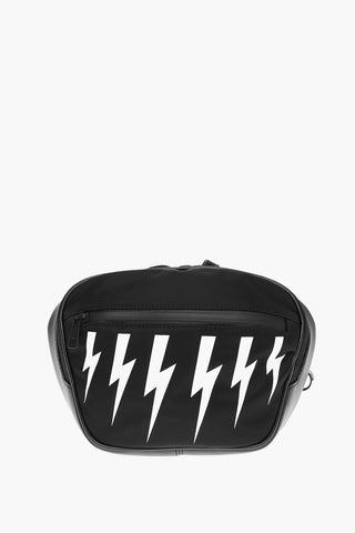 Bum Bag with Contrasting Print and Leather Details