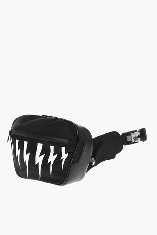 Bum Bag with Contrasting Print and Leather Details