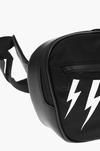 Bum Bag with Contrasting Print and Leather Details