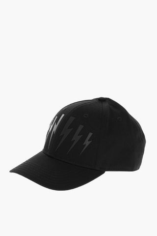 Cappello Baseball in Tinta Unita con Fulmini in Rilievo