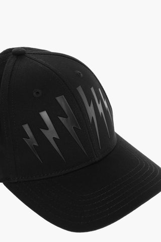 Cappello Baseball in Tinta Unita con Fulmini in Rilievo