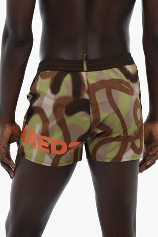 Camouflage Motif Swim Shorts