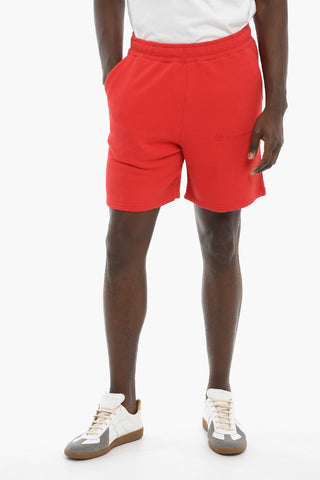 Brushed Cotton Shorts with Embroidered Logo