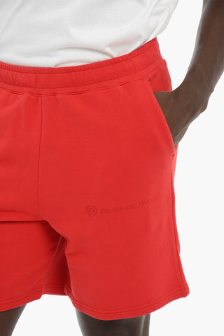 Brushed Cotton Shorts with Embroidered Logo