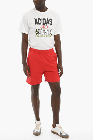 Brushed Cotton Shorts with Embroidered Logo