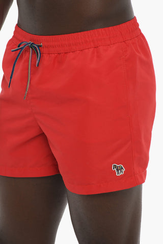 Costume da Bagno Boxer in Tinta Unita a 2 Tasche