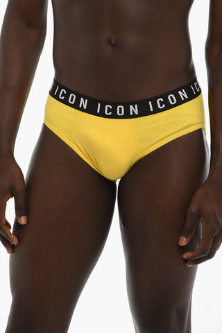 Briefs with Logoed Band at the Waist