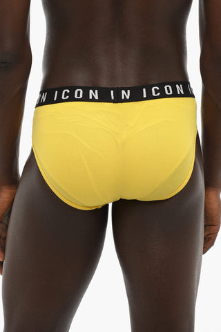 Briefs with Logoed Band at the Waist