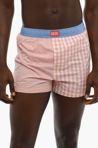 Checked Cotton UNISEX Boxer-Shorts with Drawstring Waist