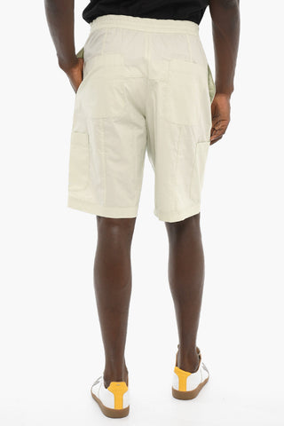 Shorts Cargo in Cotone con Elastico in Vita