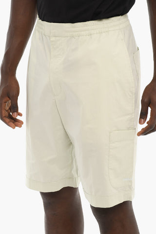 Shorts Cargo in Cotone con Elastico in Vita