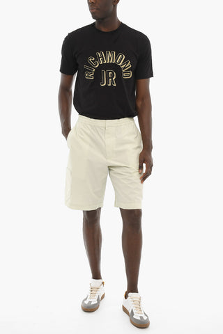 Shorts Cargo in Cotone con Elastico in Vita