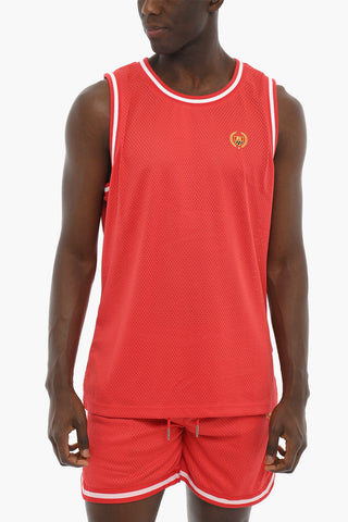 Logo Embroidered Perforated BASKETBALL Tank Top