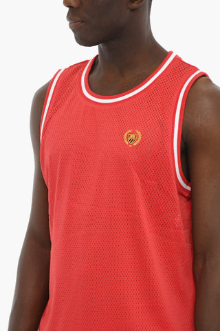 Logo Embroidered Perforated BASKETBALL Tank Top