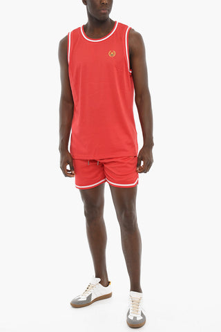 Logo Embroidered Perforated BASKETBALL Tank Top