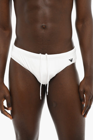 EMPORIO Costume da Bagno Slip in Tinta Unita con Logo Ricamato