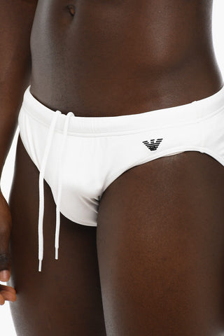EMPORIO Costume da Bagno Slip in Tinta Unita con Logo Ricamato