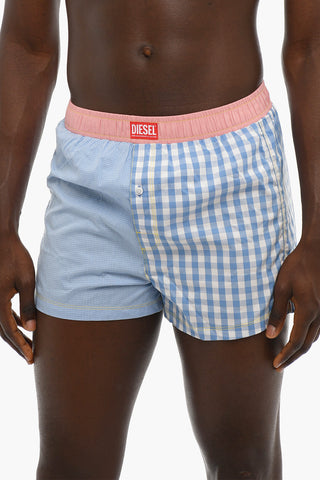 Checked Cotton UNISEX Boxer-Shorts with Drawstring Waist