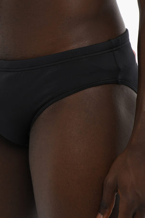 Einfarbiger Badeslip mit Logo-Print
