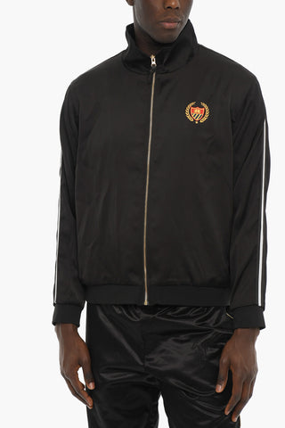 Felpa ACADEMY Mock Neck in Satin con Bande Laterali a Contrato