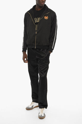 Felpa ACADEMY Mock Neck in Satin con Bande Laterali a Contrato