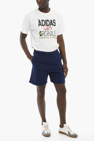 Brushed Cotton Shorts with Embroidered Logo