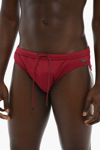 EMPORIO Costume da bagno Slip in Tinta Unita con Logo in Metallo