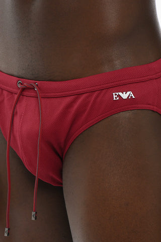 EMPORIO Costume da bagno Slip in Tinta Unita con Logo in Metallo