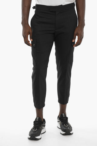 Virgin Wool Blend Loose Fit Cargo Pants