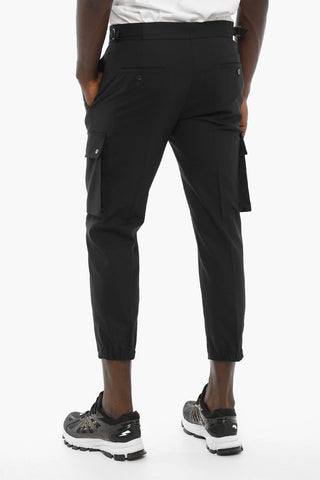 Virgin Wool Blend Loose Fit Cargo Pants