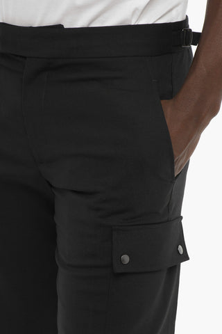 Virgin Wool Blend Loose Fit Cargo Pants