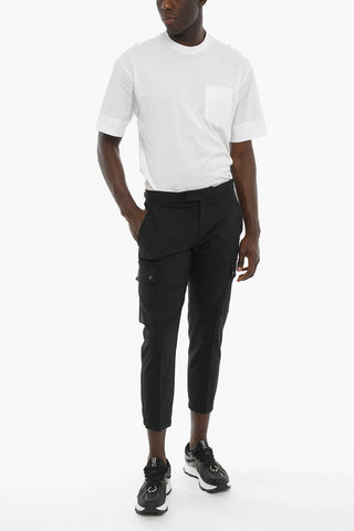 Virgin Wool Blend Loose Fit Cargo Pants