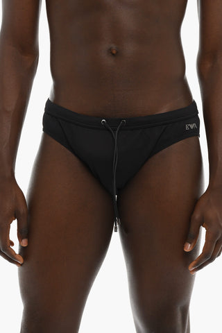 EMPORIO Costume da bagno Slip in Tinta Unita con Logo in Metallo