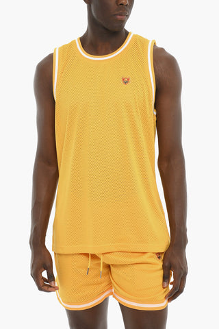 Logo Embroidered Perforated BASKETBALL Tank Top