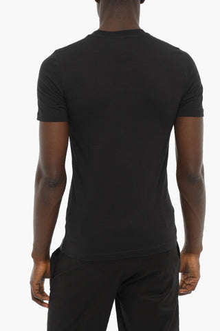 Embossed Logo UNITED Crew-Neck T-shirt with Contrasting Bands