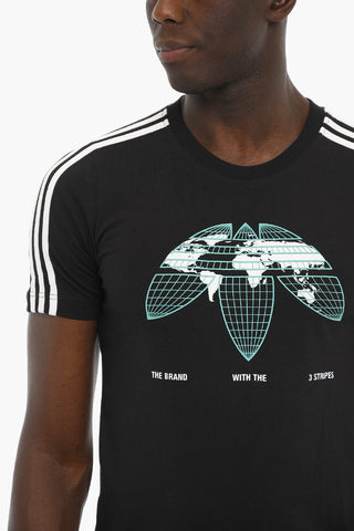 Embossed Logo UNITED Crew-Neck T-shirt with Contrasting Bands