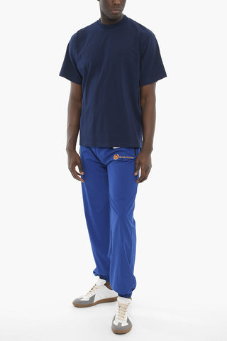Asymmetrical Crewneck T-Shirt with Embroidered Logo