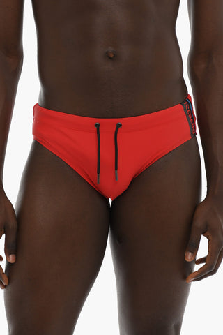 Solid Color SPEEDO Swim Briefs with Contrasting Detail